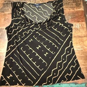 Chaps Black and Gold Women's Tank Top